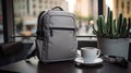 stylish grey backpack