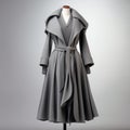 Stylish Grey Trench Coat With 3d Render - Inspired By Gerda Taro Royalty Free Stock Photo