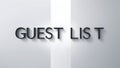 Stylish guest list display on a clean and modern background for events