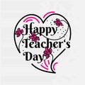 Stylish hand drawn lettering phrase happy teacher`s day vector illustration