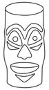 Stylish hand-drawn doodle cartoon style sweet Caribbean Tiki Idol Face glass vector illustration. For party card