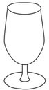 Stylish hand-drawn doodle cartoon style whiskey sour goblet or Caribbean tiki cocktail glass vector illustration. For