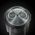 Stylish hand watch. Chrome on a black background Royalty Free Stock Photo