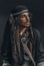Stylish handsome man in pirate costume Royalty Free Stock Photo