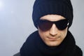 Stylish handsome man in dark sunglasses Royalty Free Stock Photo