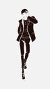 Stylish handsome man in fashion clothes. Fashion man. Hand drawn male model. Sketch. Handsome stylish man Royalty Free Stock Photo