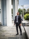 Stylish handsome young man wearing business suit Royalty Free Stock Photo