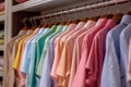 Stylish hanging collection, Fashionable clothes on display in a closet shop Royalty Free Stock Photo