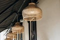 stylish hanging wicker lamps