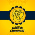 stylish happy ganesh chaturthi yellow background design Royalty Free Stock Photo