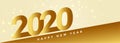 Stylish 2020 happy new year golden banner design Royalty Free Stock Photo