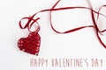 Stylish heart isolated on white background, happy valentines da