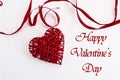 Stylish heart isolated on white background, happy valentines da