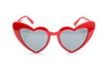 Stylish heart shaped glasses on white Royalty Free Stock Photo