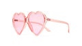 Stylish heart shaped glasses on white Royalty Free Stock Photo