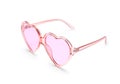 Stylish heart shaped glasses on white Royalty Free Stock Photo