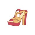 Stylish high heels line illustration creative design