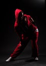 Stylish hip hop girl in red Royalty Free Stock Photo