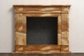 Stylish home fireplace of beautiful natural stone