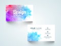 Stylish horizontal business card or visiting card.