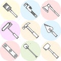 Stylish icons for woodwork tools