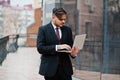 Stylish indian businessman in formal wear. Royalty Free Stock Photo