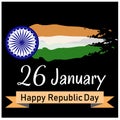 Stylish Indian Happy Republic Day Banner Vector Design