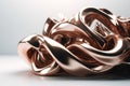 Copper & Burnished Silver Waves - Modern Minimalist 3D Rendered Industrial Desig