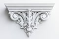 Stylish interior featuring intricate ceiling moldings and textured walls Royalty Free Stock Photo