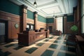 Stylish interior of old bank Royalty Free Stock Photo