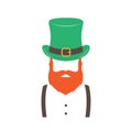 Stylish Irishman with ginger beard wearing hat. Royalty Free Stock Photo
