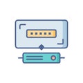 Stylish iSCSI Icon for Network Solutions Royalty Free Stock Photo