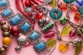 Stylish Jewellery with Colorful Stones and Beads