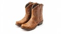 Stylish Kids Cowboy Boots in Brown Leather Isola C4127a40-06fd-44a0-b1a2-cd33768fb0c9 Royalty Free Stock Photo