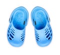 Stylish kids sandals on white background Royalty Free Stock Photo