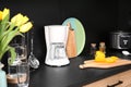 Stylish kitchen counter with houseware