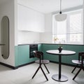 Stylish kitchen with dining table for two Royalty Free Stock Photo