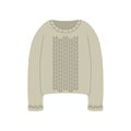 Stylish knitted sweater. Fashionable knitwear item, casual wool pullover, comfortable winter clothing. Cartoon knitwear