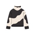 Stylish knitted sweater. Fashionable knitwear item, wool soft pullover comfortable winter clothing, cartoon knitwear
