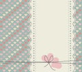 Stylish lace frame isolated on cute background with colorful hea