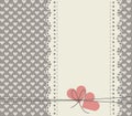 Stylish lace frame isolated on cute background with hearts Royalty Free Stock Photo