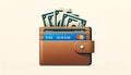 Stylish Leather Wallet with Credit Cards and Cash, Finance Concept Royalty Free Stock Photo
