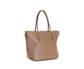 Stylish leather woman`s bag isolated