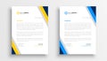 stylish letterhead yellow and blue theme design for your business