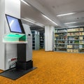 Library interior with modern technology Royalty Free Stock Photo