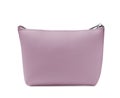 Stylish lilac cosmetic bag isolated on white