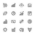 Stylish Line Icon Set for Big Data Analytics Business Intelligence Growth Charts Financial Reports Royalty Free Stock Photo