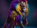 Stylish lion, at a fashion event. AI generated