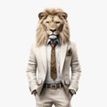 Stylish Lion Man In Business Suit - Conceptual Digital Art