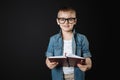 Stylish little boy wearing glasses